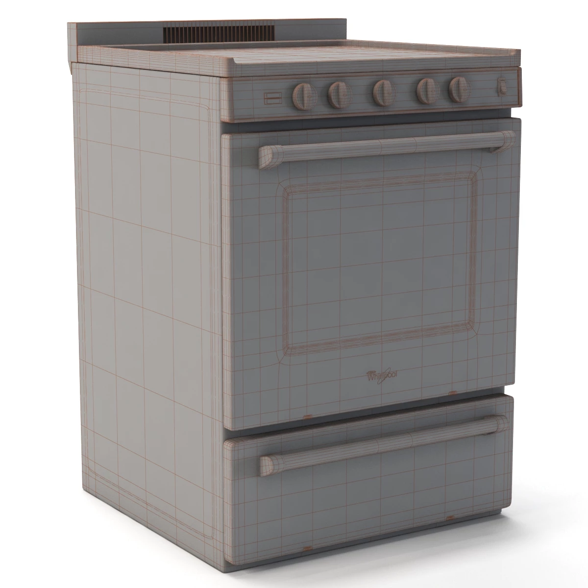 24-inch Freestanding Electric Range with Upswept SpillGuard Cooktop WFE500M4HS 3D Model_06