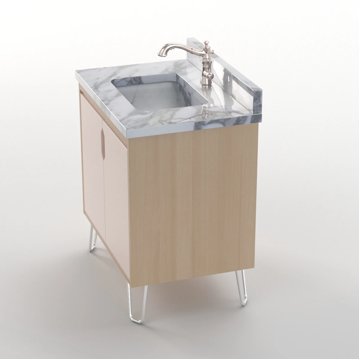 30 inch Millie Teak Vanity for Rectangular Undermount Sink 3D Model_03