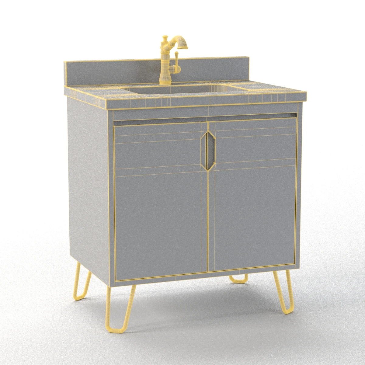 30 inch Millie Teak Vanity for Rectangular Undermount Sink 3D Model_06