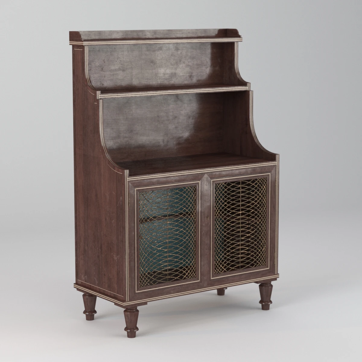 1820s English Regency Period Waterfall Bookcase 3D Model_03