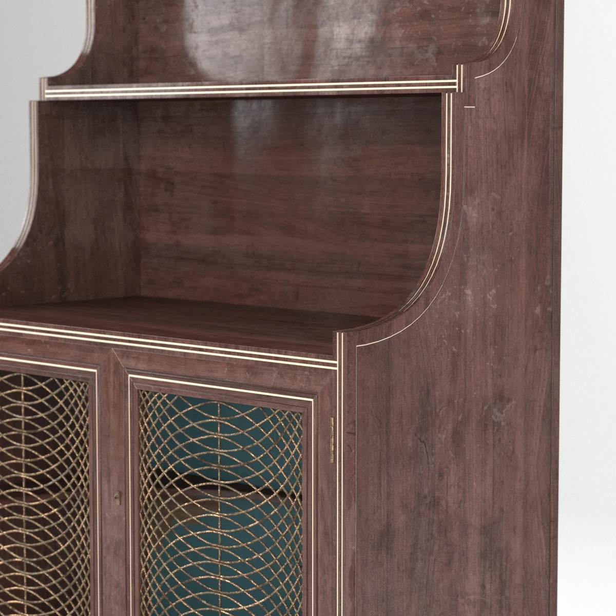 1820s English Regency Period Waterfall Bookcase 3D Model_06