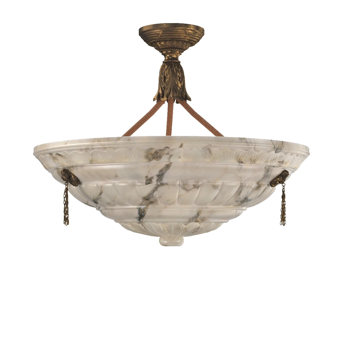 1910 White Alabaster Chandelier 3D Model_03