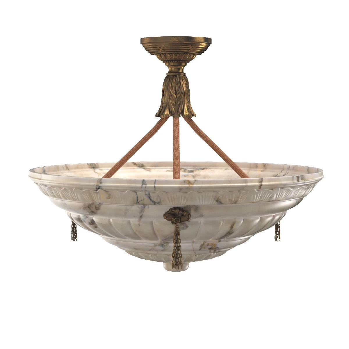 1910 White Alabaster Chandelier 3D Model_06