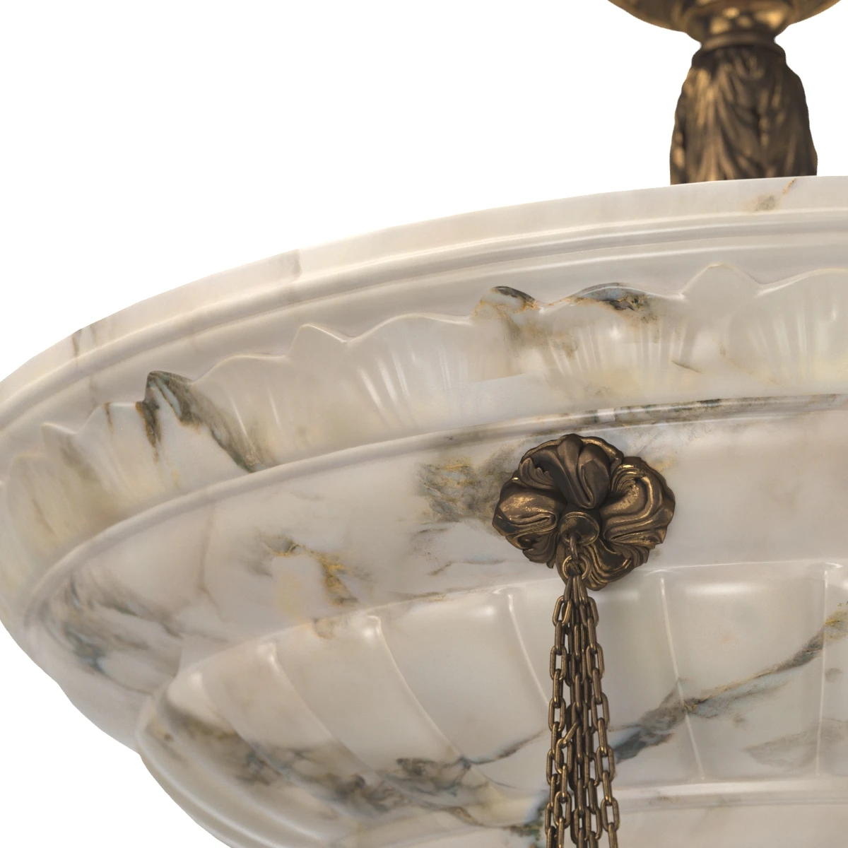 1910 White Alabaster Chandelier 3D Model_05