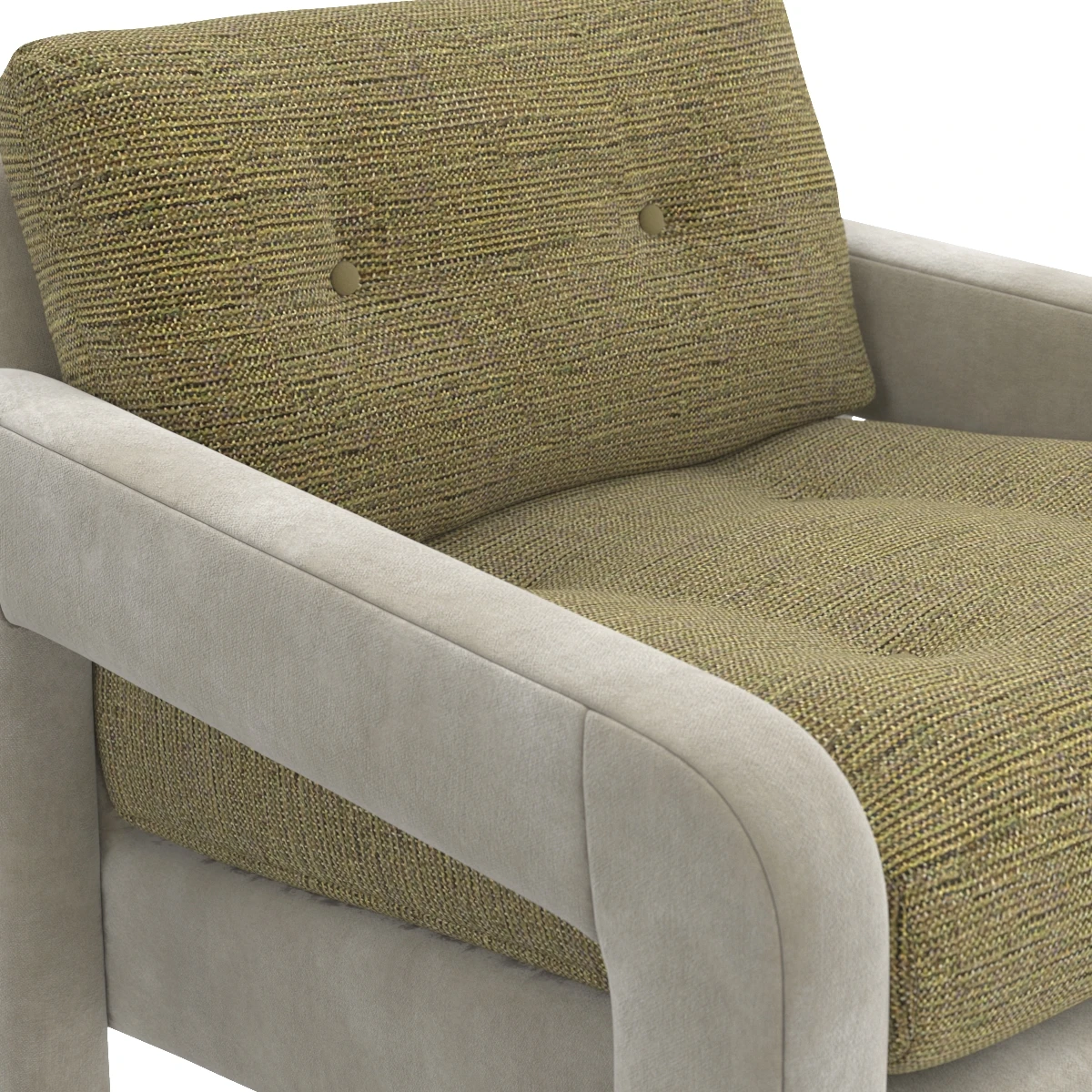 1970s Milo Baughman Style Upholstered Parsons Style Armchair 3D Model_05