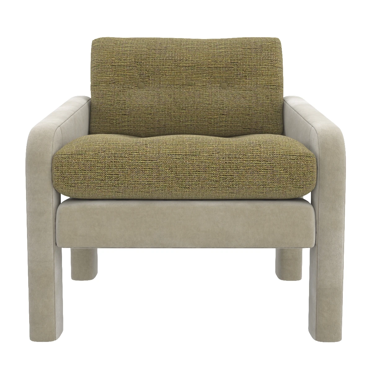 1970s Milo Baughman Style Upholstered Parsons Style Armchair 3D Model_06