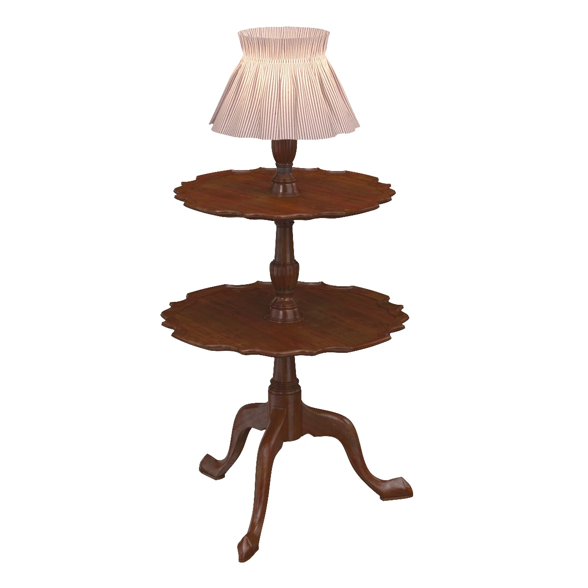 Antique Two Tier Floor Lamp 3D Model_01