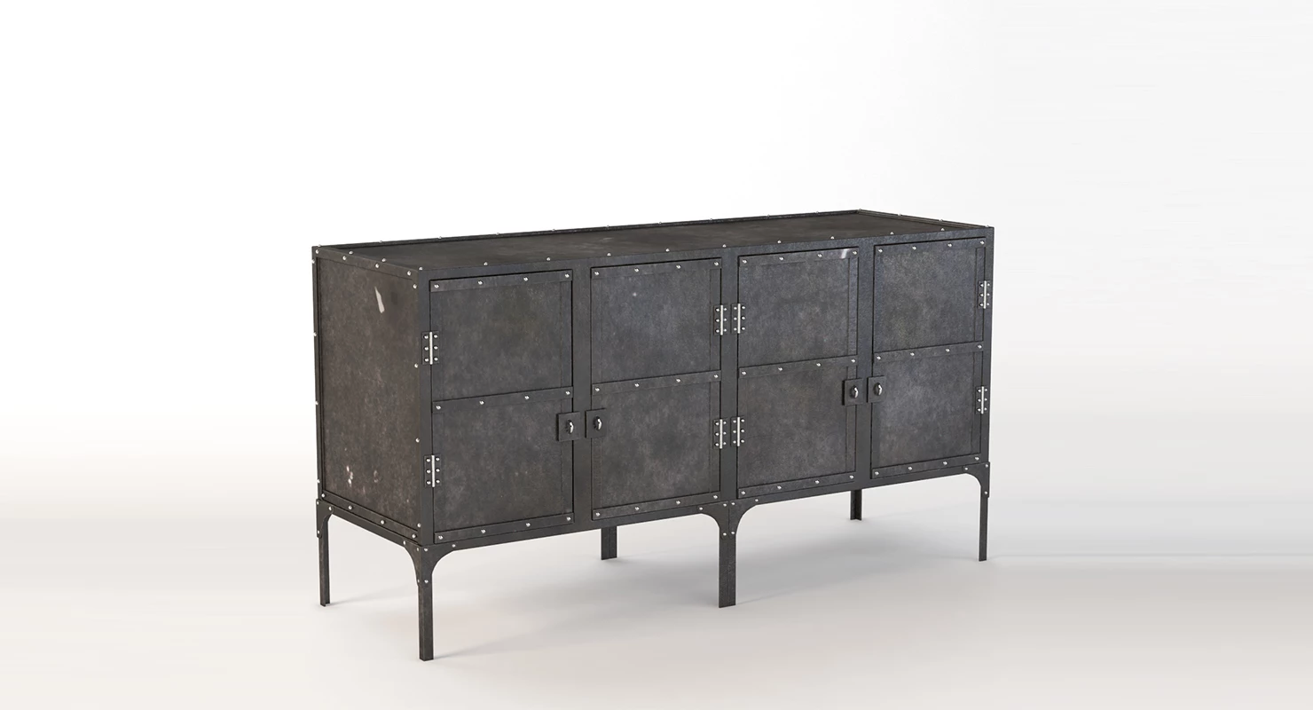 Aparador Industrial Rh Baires Credenza 3D Model_01