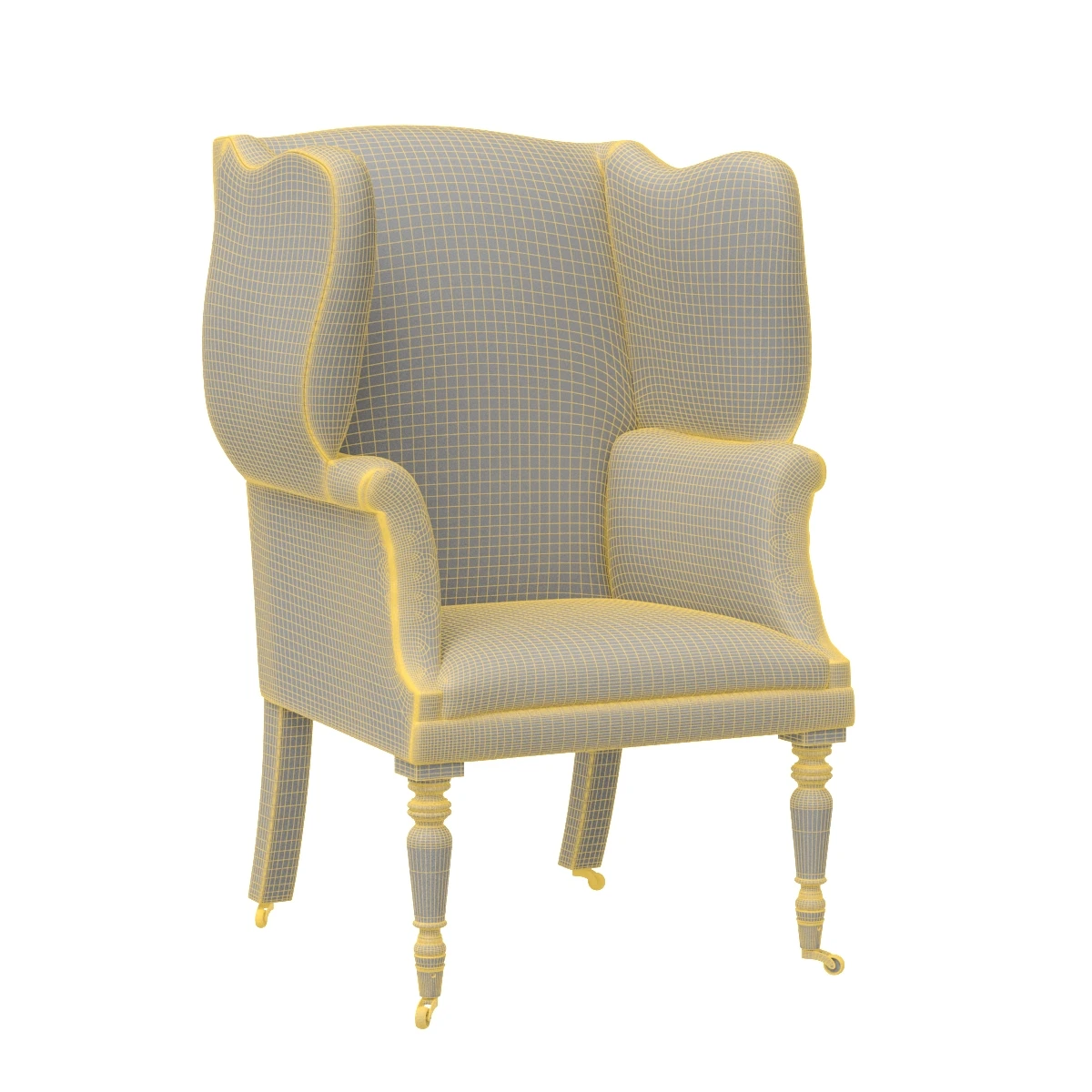William IV Wing Armchair 3D Model_07