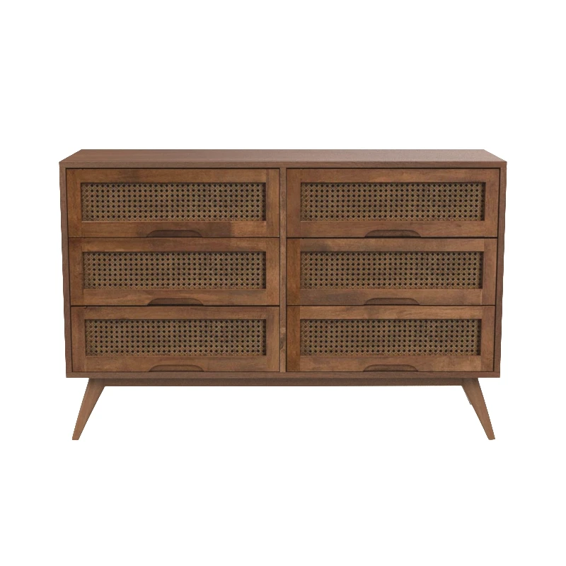 Barrett Mid Century Modern synthetic Rattan 6 Drawer Dresser 3D Model_06