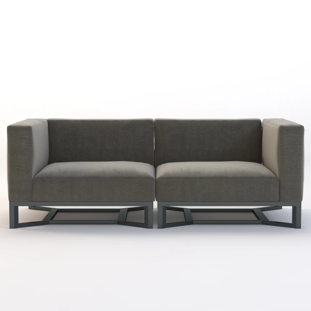 Bloc Modular 2 Seater Sofa by Gloster 3D Model_04