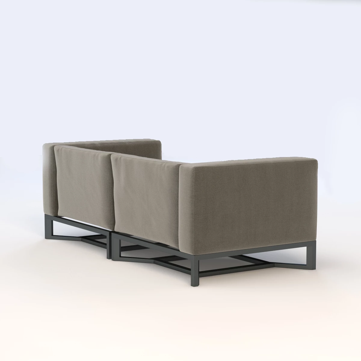 Bloc Modular 2 Seater Sofa by Gloster 3D Model_03