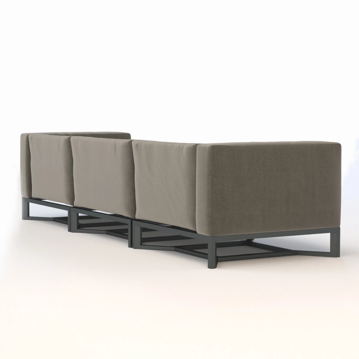 Bloc Modular 3 Seater Sofa by Gloster 3D Model_03