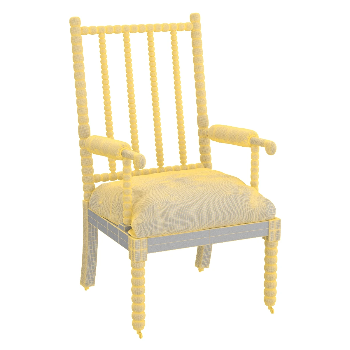 Bobbin Turned Armchair England circa 1870 3D Model_07