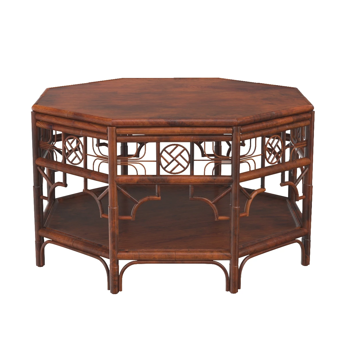 CAN301 Red Egg Indochine Octagonal Coffee Table 3D Model_01