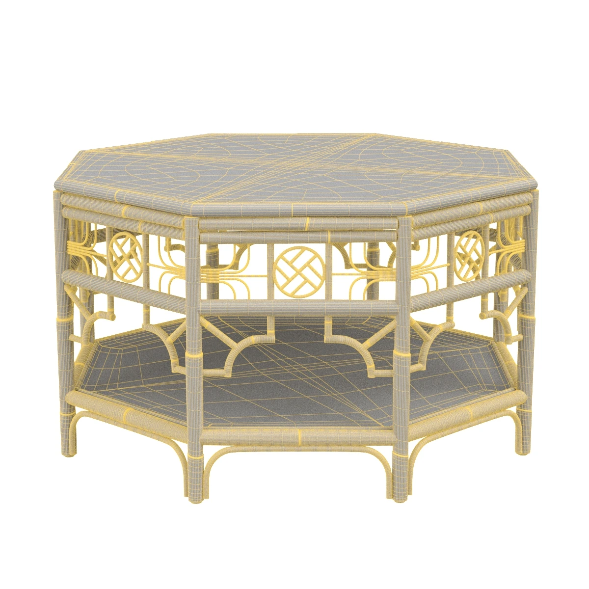 CAN301 Red Egg Indochine Octagonal Coffee Table 3D Model_07