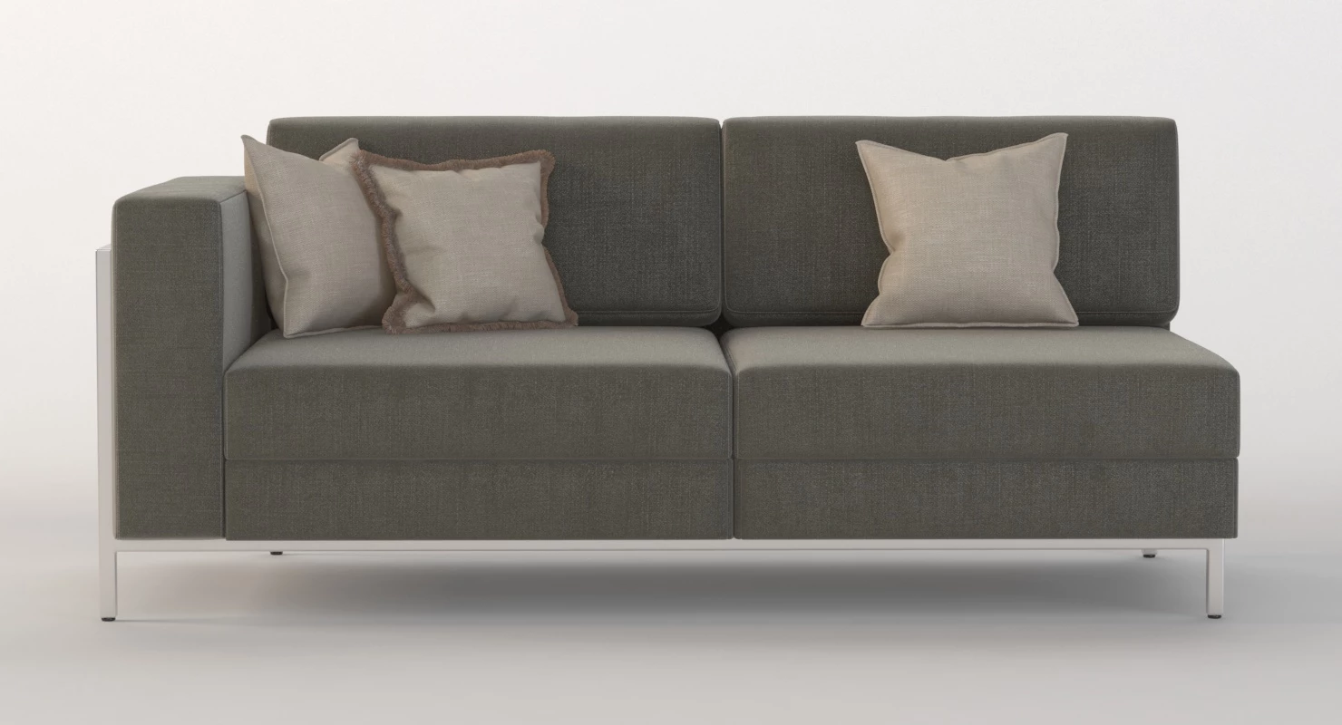 Davenport Corner Sectional Left or Right Sofa Module 3D Model_010