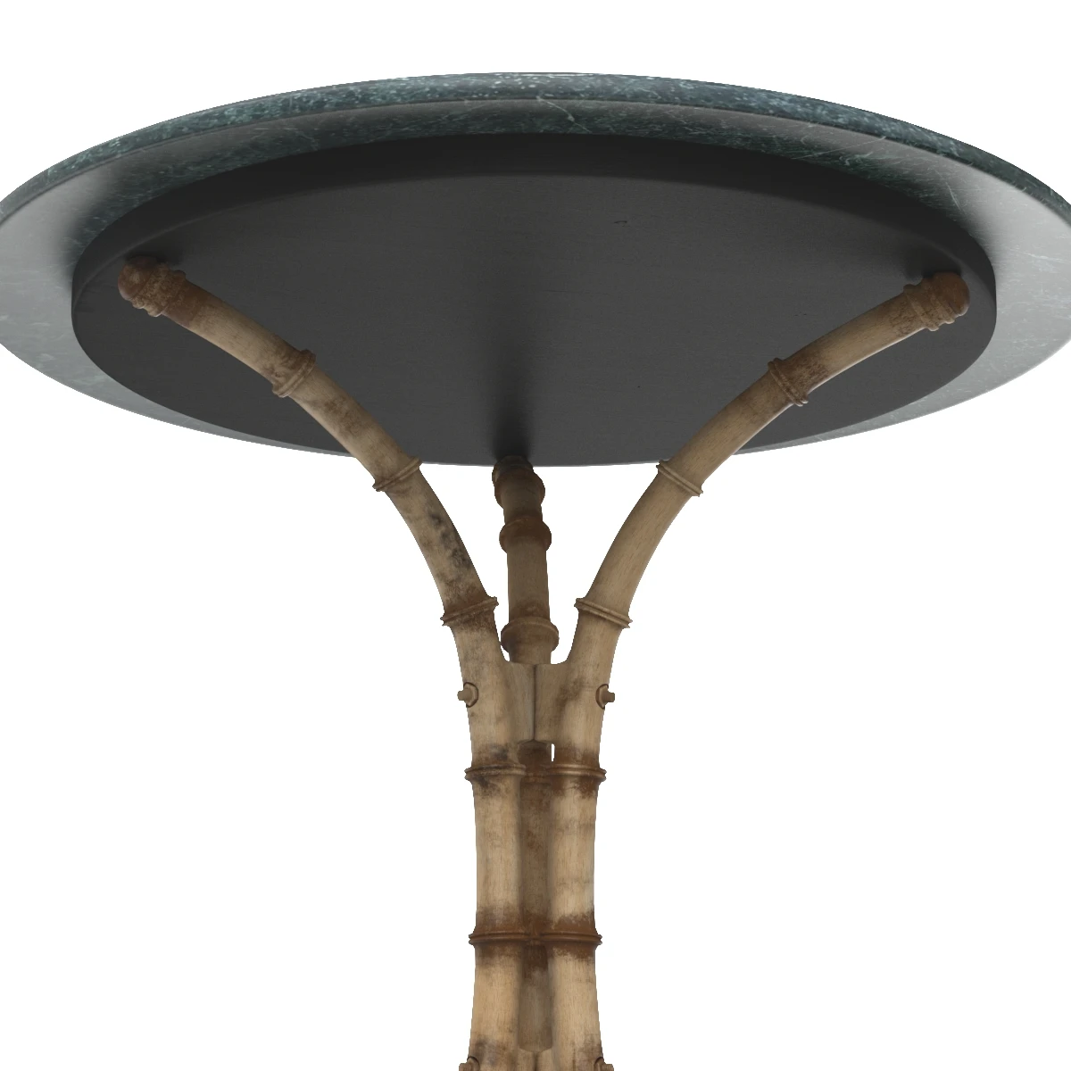 English Green Marble Top Faux Bamboo Cafe Table 3D Model_06