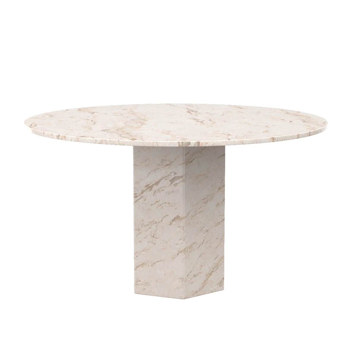 Epic Dining Table Round 130cm White Travertine 3D Model_06