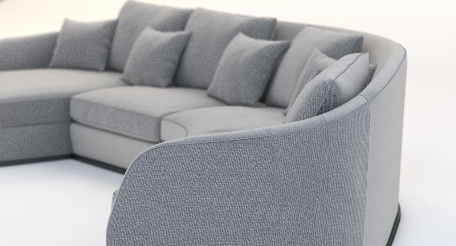 Flexform Alfred Divano Lineare Curved 3D Model_07