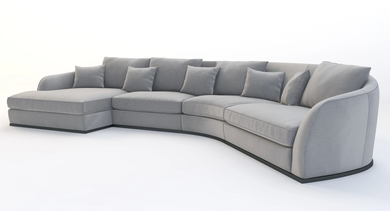 Flexform Alfred Divano Lineare Curved 3D Model_03