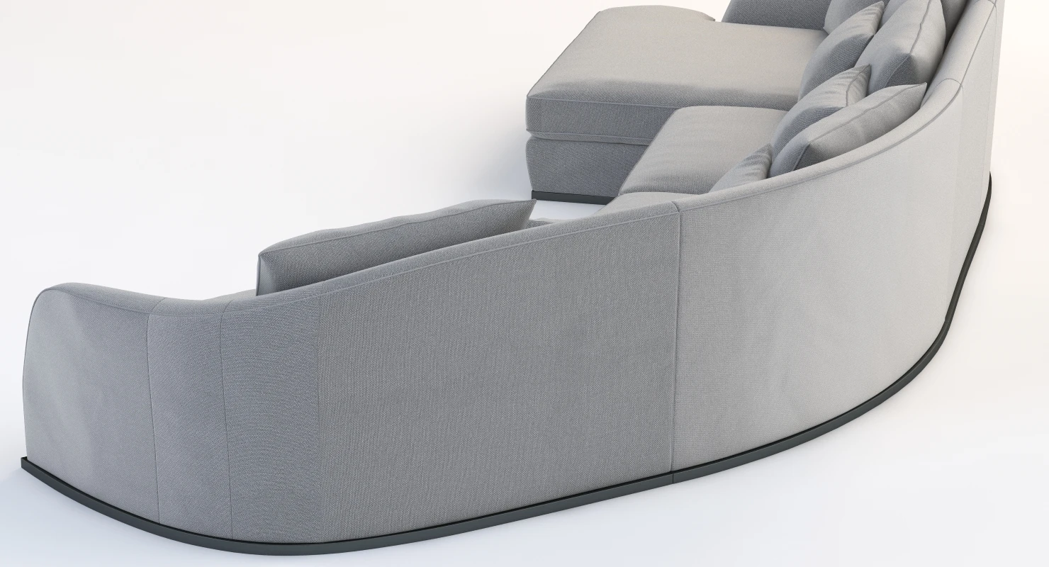 Flexform Alfred Divano Lineare Curved 3D Model_05