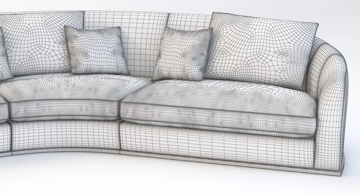 Flexform Alfred Divano Lineare Curved 3D Model_012