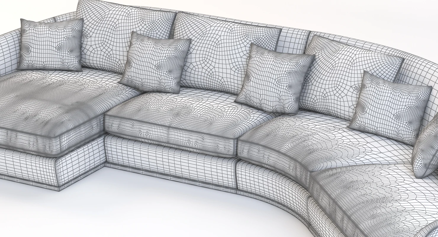 Flexform Alfred Divano Lineare Curved 3D Model_09