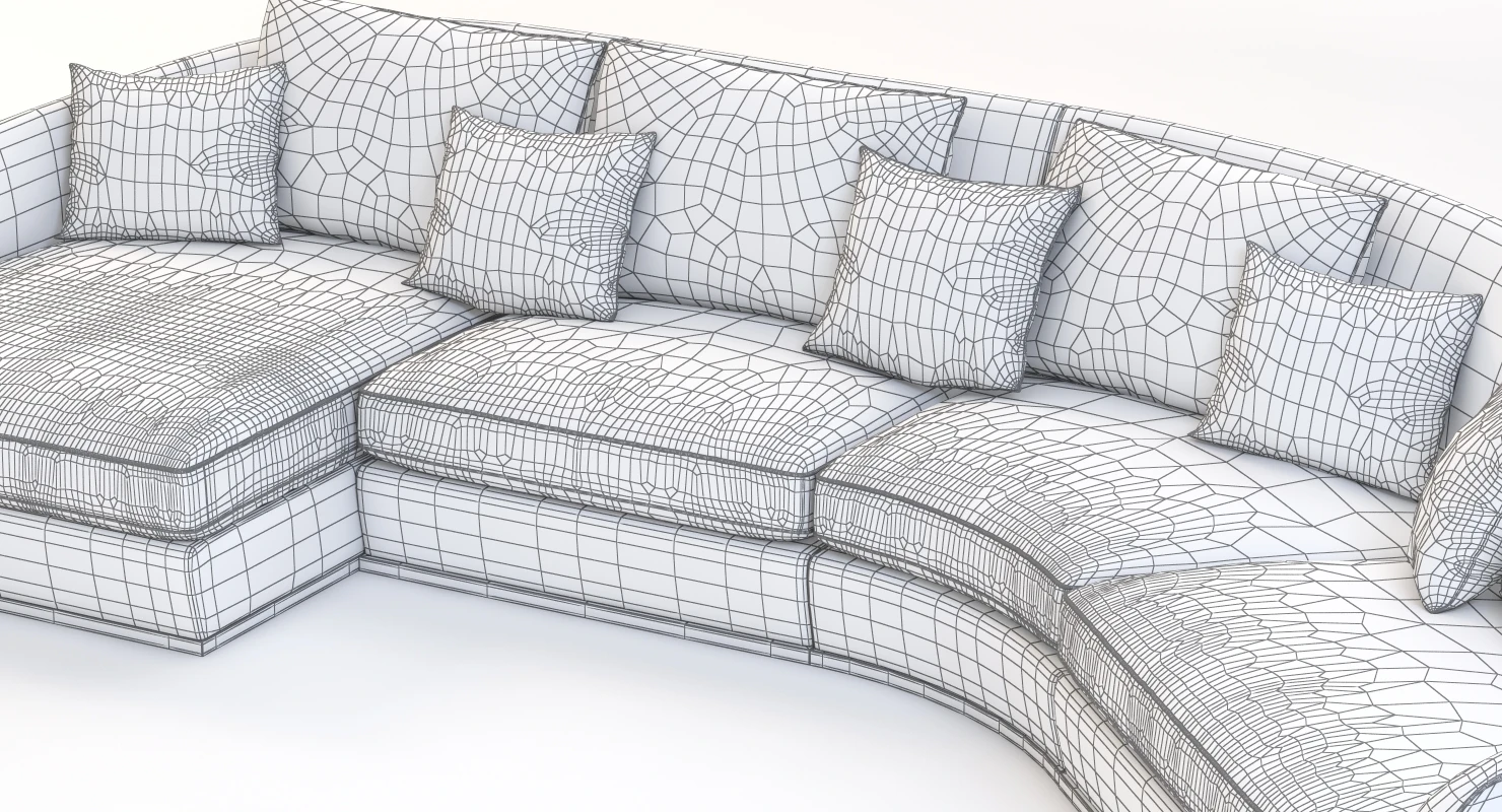 Flexform Alfred Divano Lineare Curved 3D Model_010