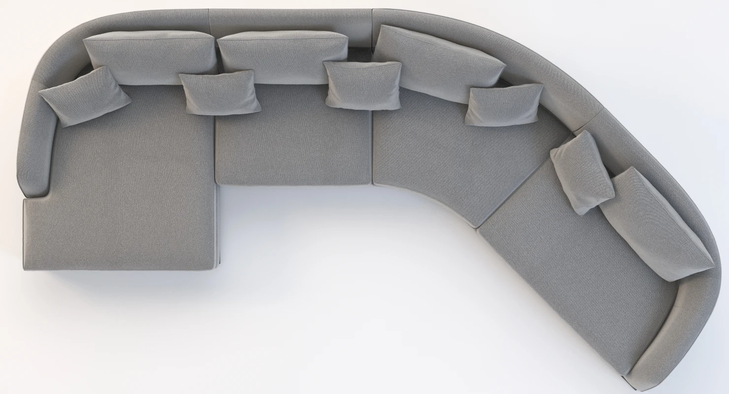 Flexform Alfred Divano Lineare Curved 3D Model_08