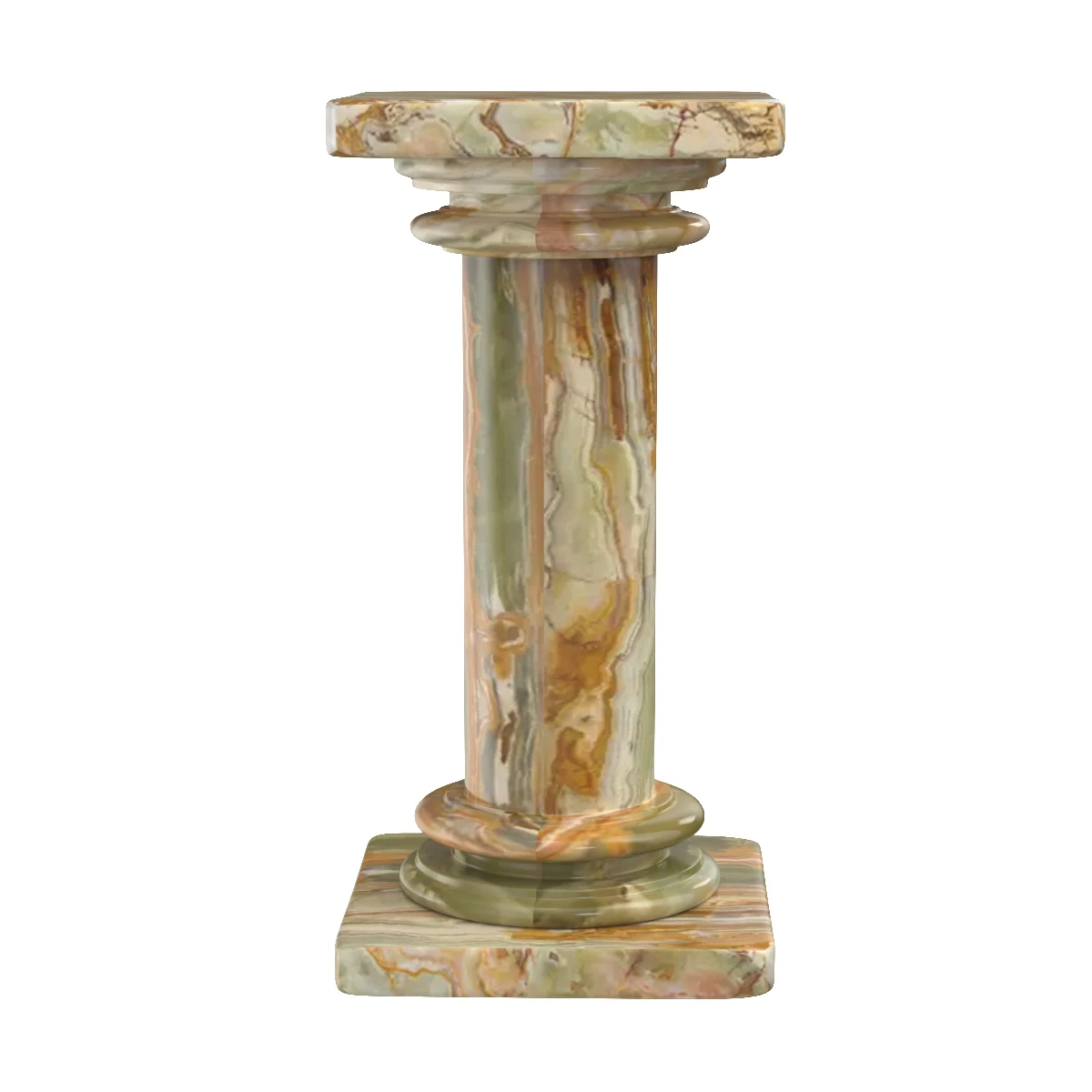 Green Onyx Classical Column Pedestal Stand Side Table 3D Model_04