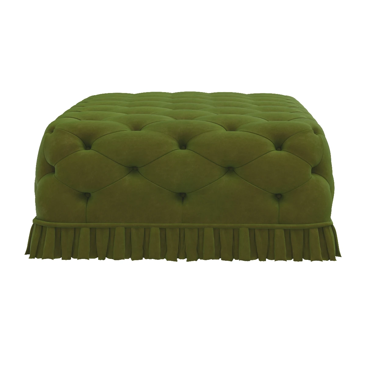 Green Rectangular Capitonne Pouf 3D Model_04