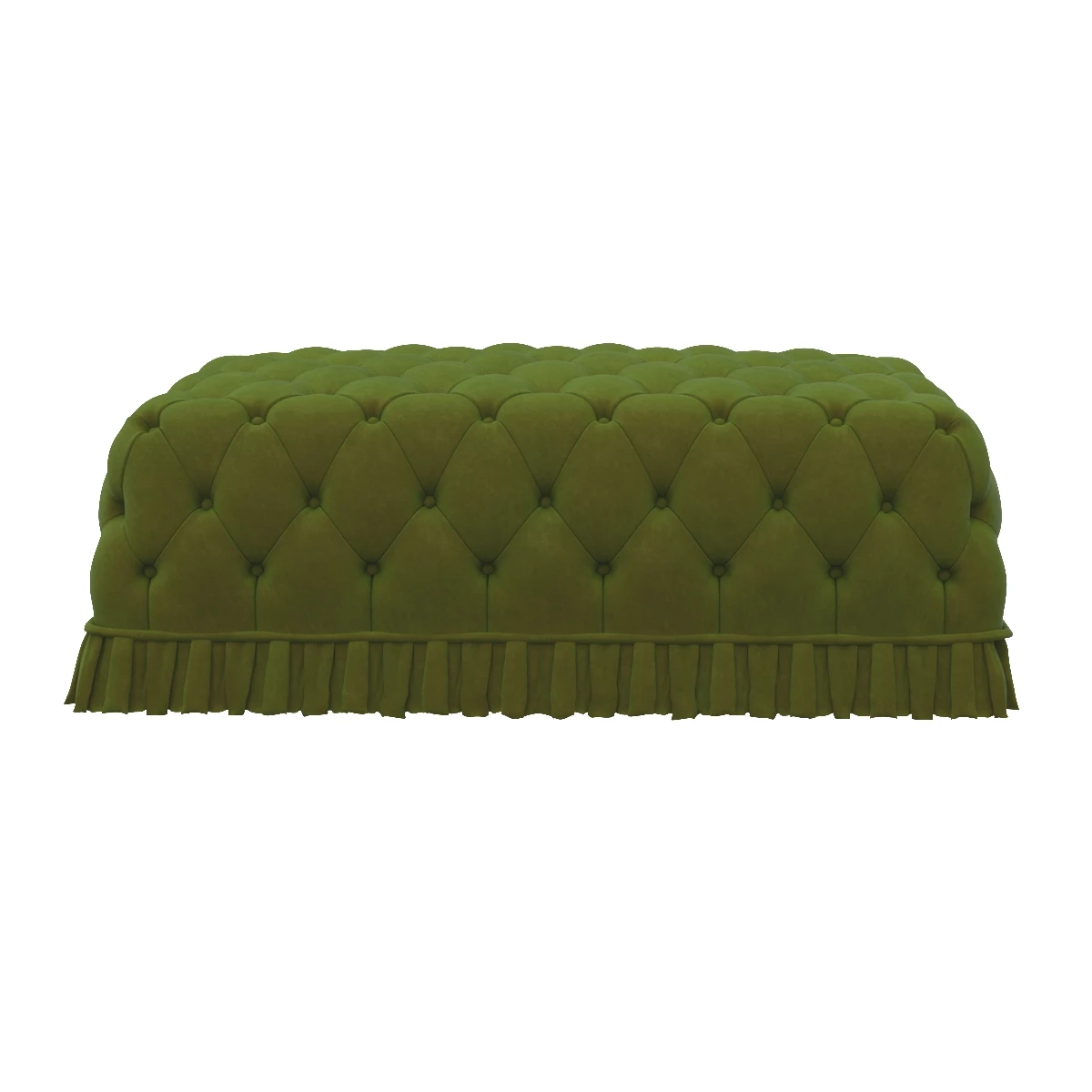 Green Rectangular Capitonne Pouf 3D Model_06