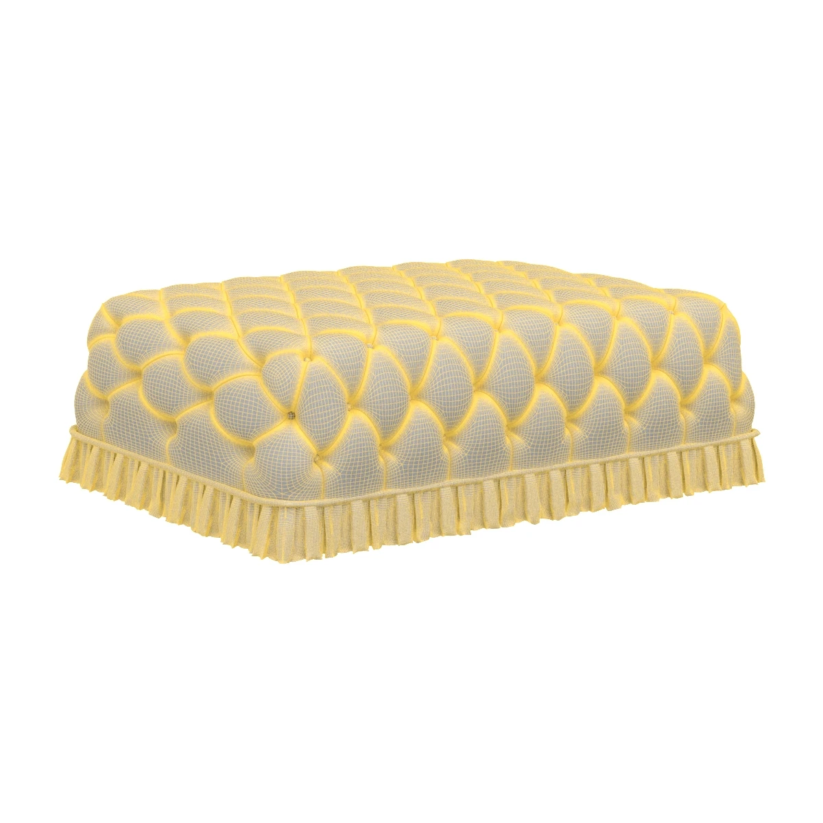 Green Rectangular Capitonne Pouf 3D Model_07