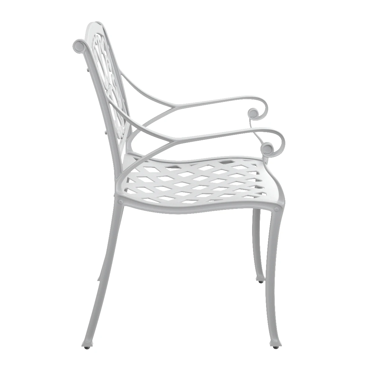 Home Styles Biscayne Set of 2 White Metal Frame Stationary Dining Chair 3D Model_04