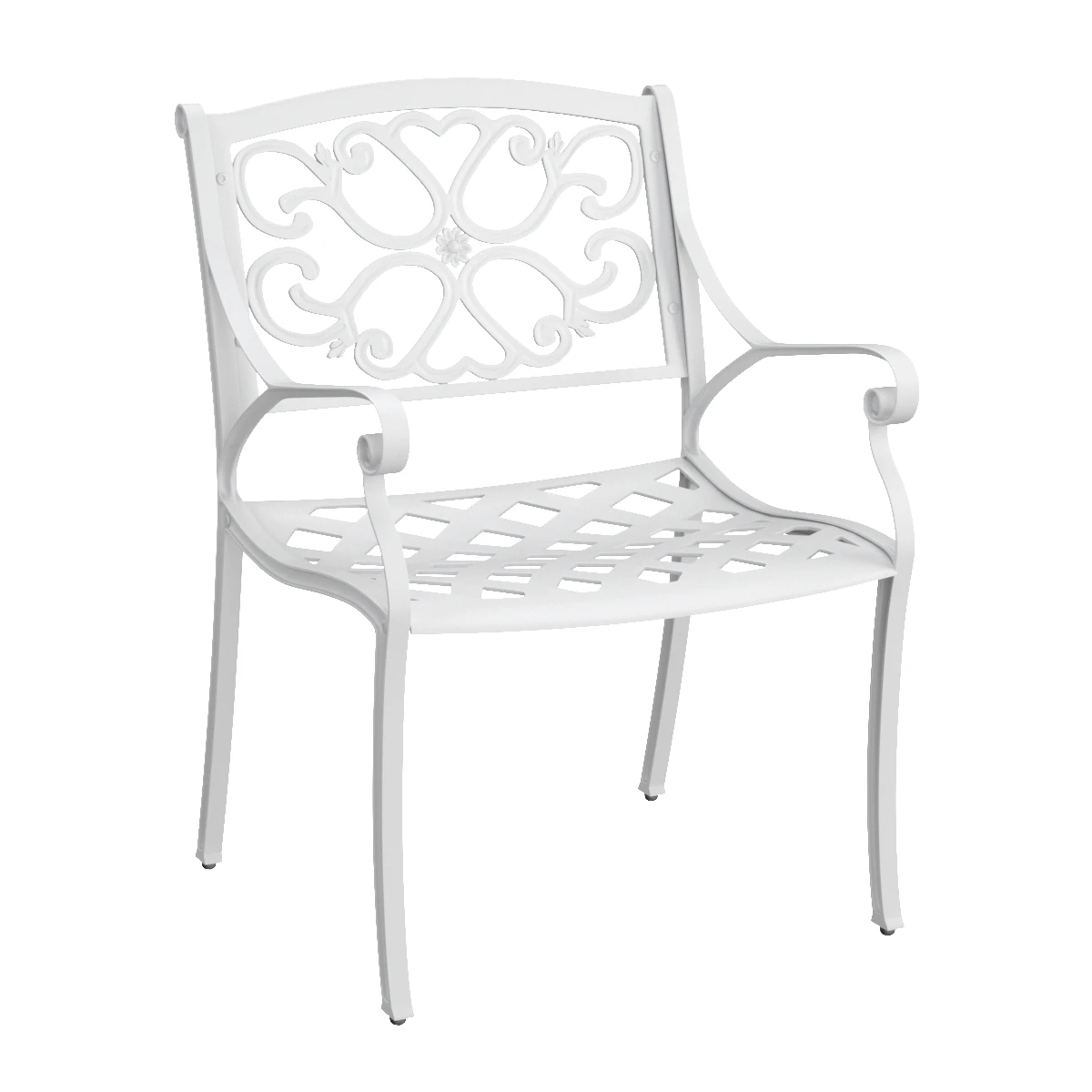 Home Styles Biscayne Set of 2 White Metal Frame Stationary Dining Chair 3D Model_01