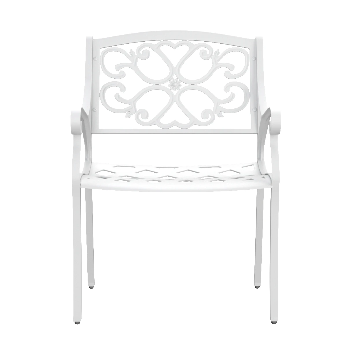 Home Styles Biscayne Set of 2 White Metal Frame Stationary Dining Chair 3D Model_06