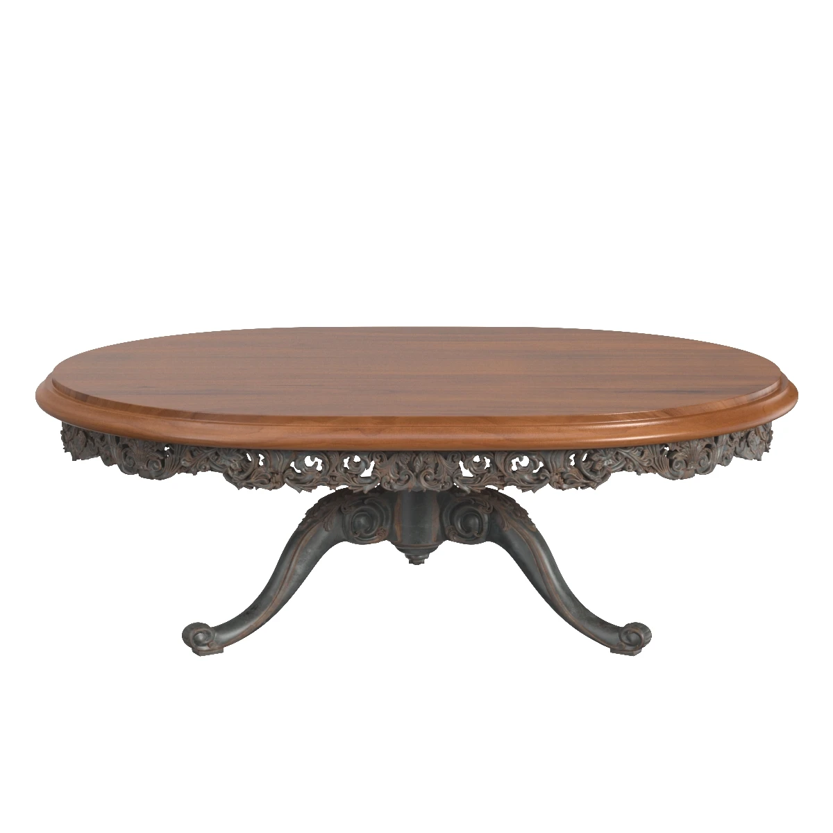 Italian Gilt Carved Inlaid Gray Coffee Table 3D Model_01