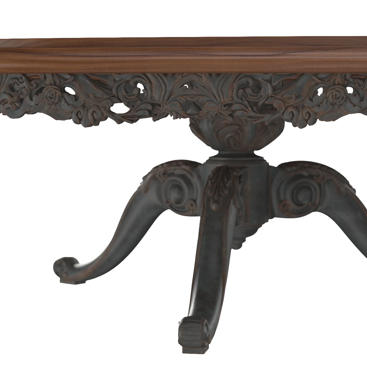 Italian Gilt Carved Inlaid Gray Coffee Table 3D Model_04