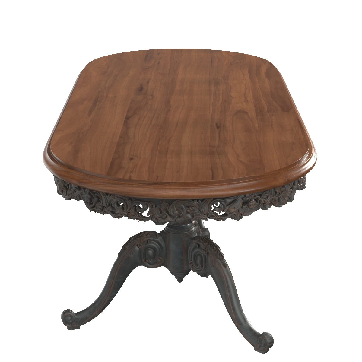 Italian Gilt Carved Inlaid Gray Dining Table 3D Model_05