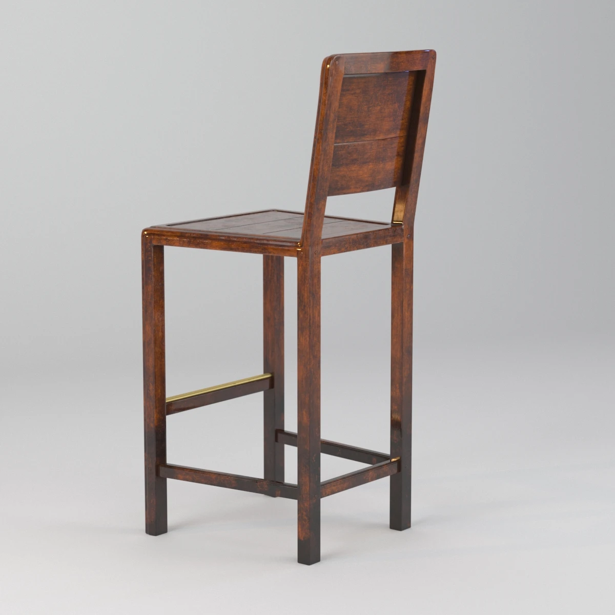 Jonathan Charles Country Farmhouse Walnut Barstool 3D Model_04