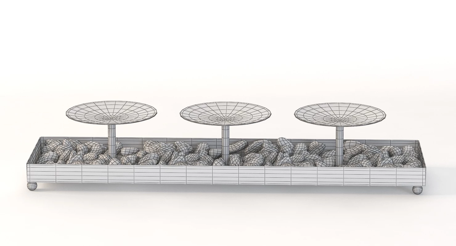 Kole Decorative Metal Candle Holder And Stones Set 3D Model_011
