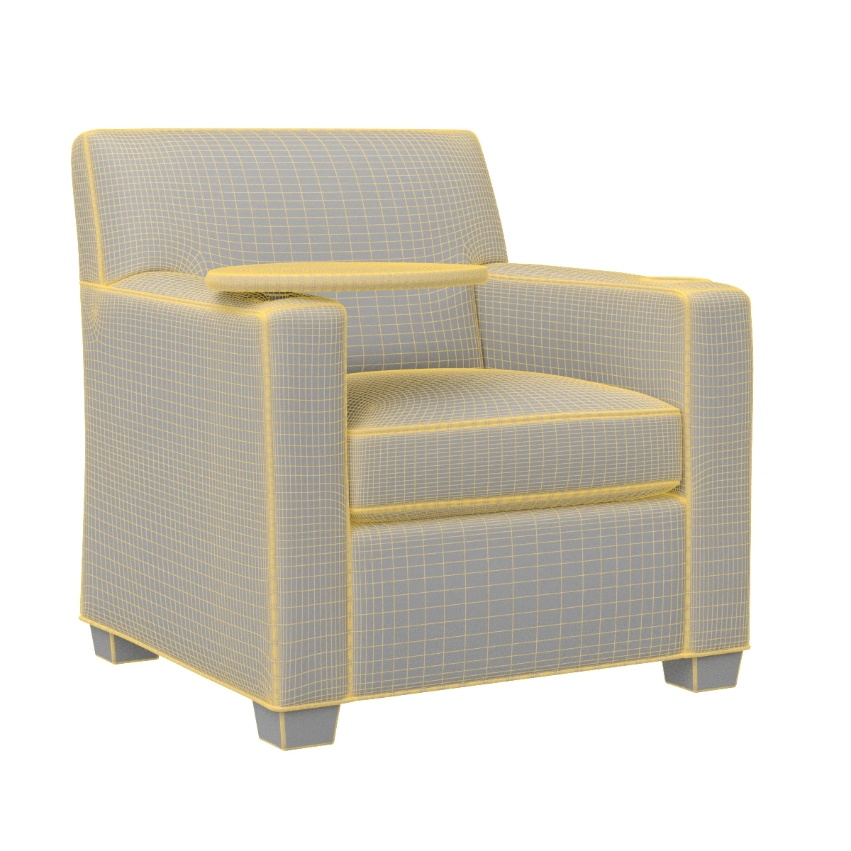 Lounge Chair With Tablet Cupholder 3D Model_07