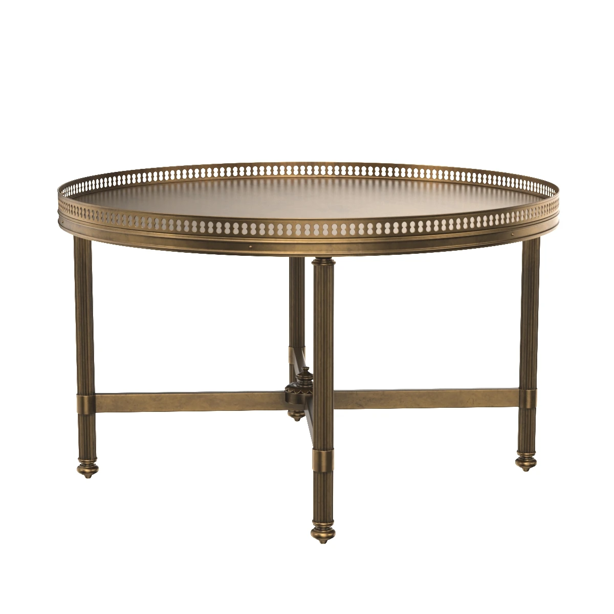 Maison Jansen Small Round Brass Coffee Table 3D Model_06