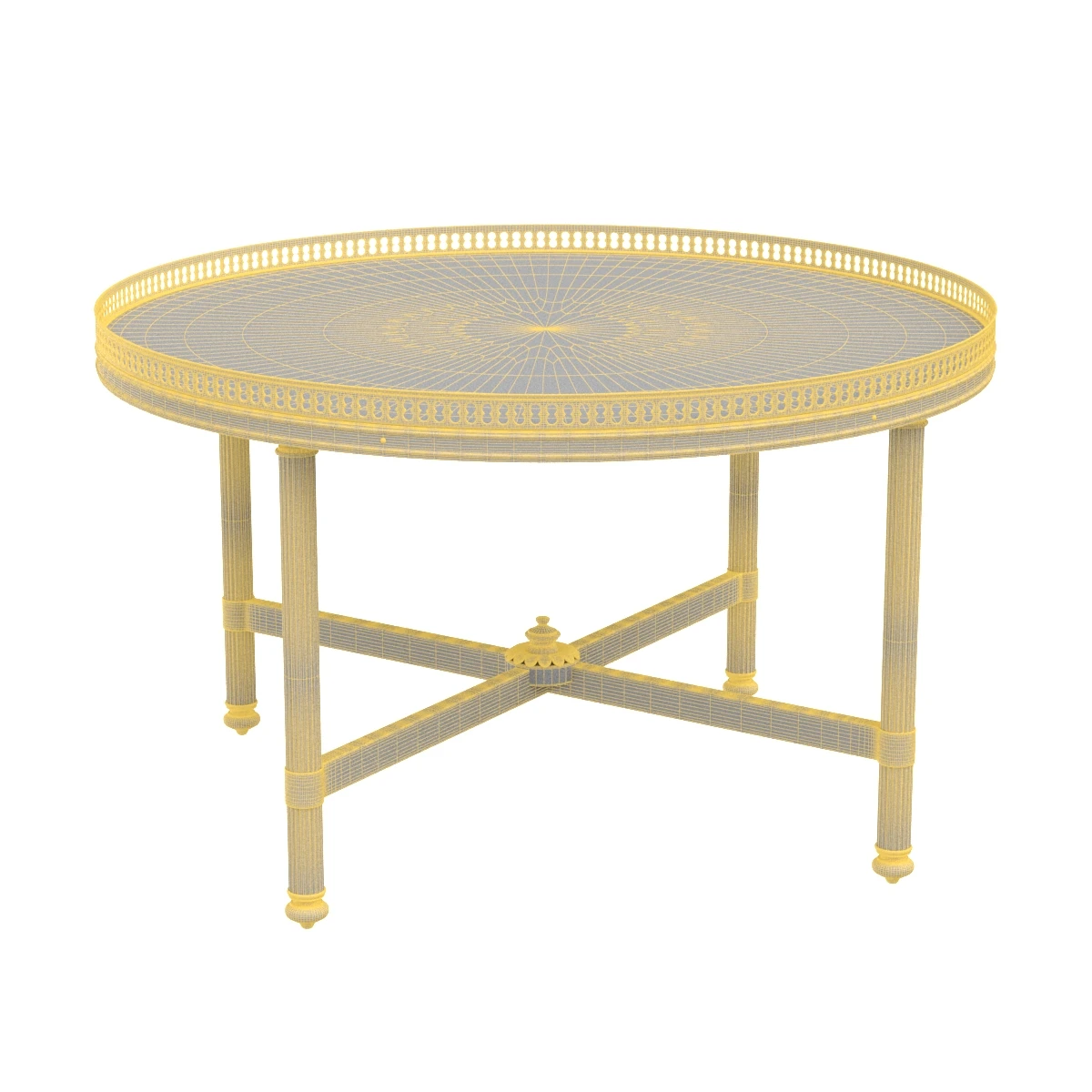 Maison Jansen Small Round Brass Coffee Table 3D Model_07