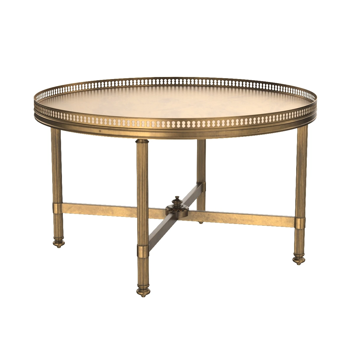 Maison Jansen Small Round Brass Coffee Table 3D Model_04