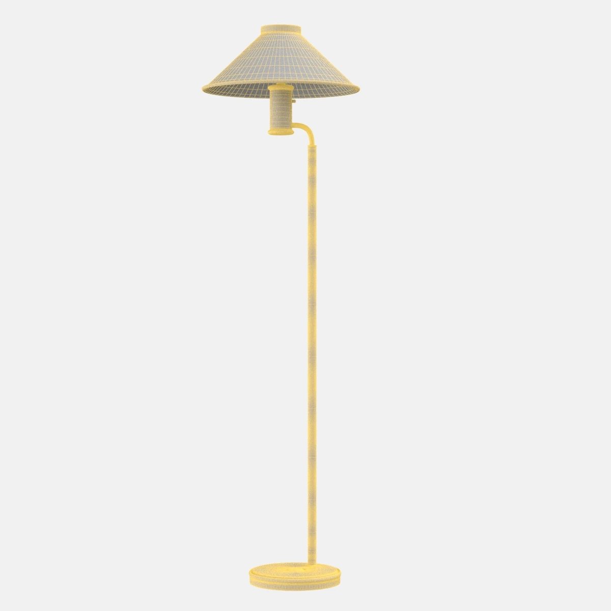 Mid Century Scandinavian Hovik Verk Brass Floor Lamp 3D Model_07