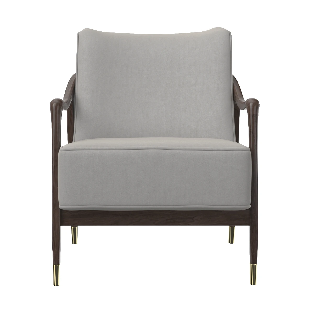 Midcentury Sculptural Gio Ponti Style Walnut Lounge Chair 3D Model_06