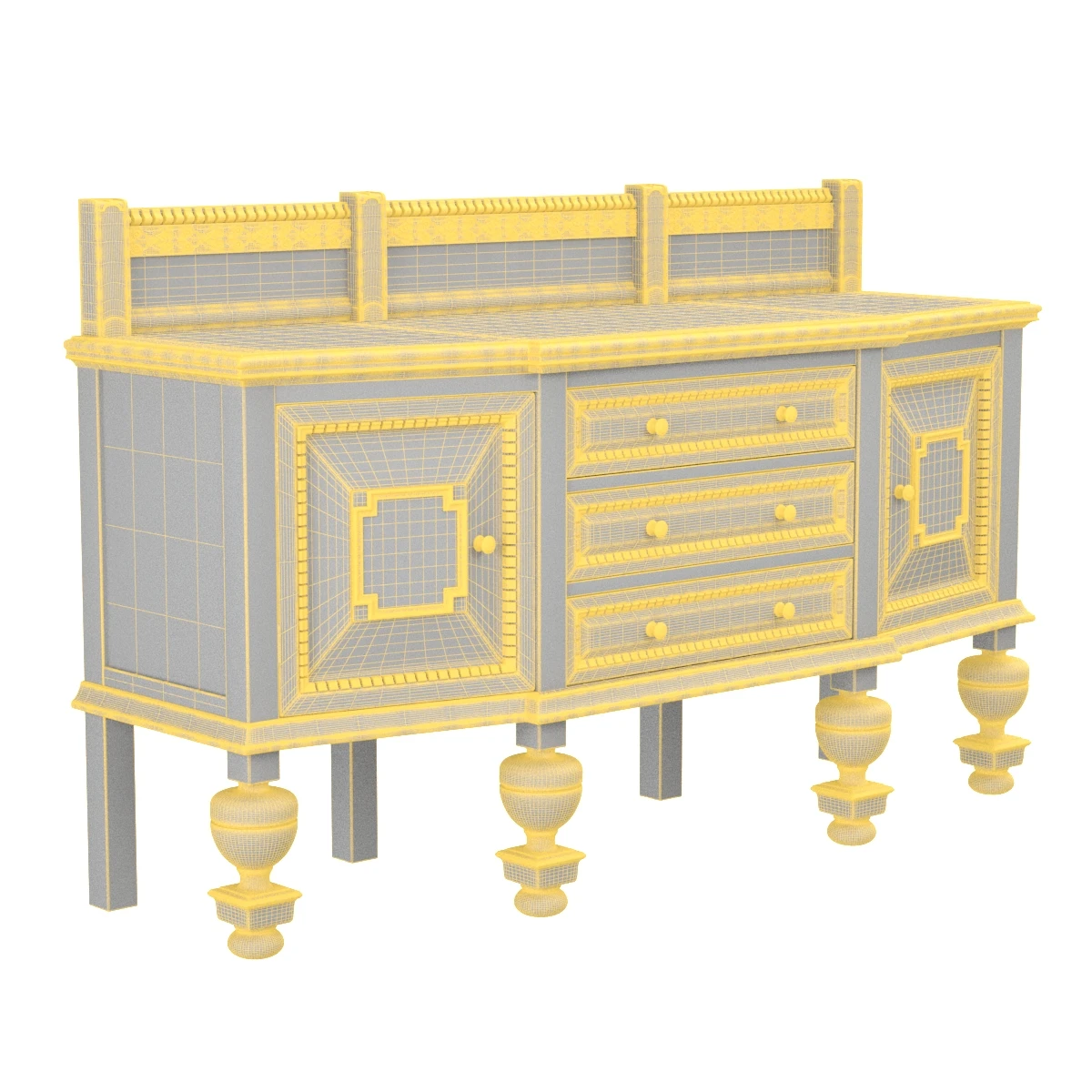 Oak Sideboard Late 19th Century English 3D Model_07