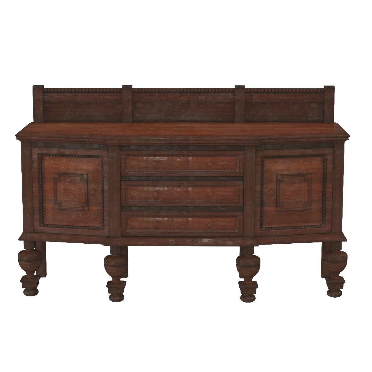 Oak Sideboard Late 19th Century English 3D Model_06
